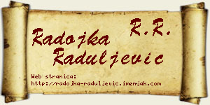 Radojka Raduljević vizit kartica